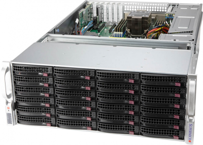 Supermicro SuperStorage 4U Server 540P-E1CTR36L noCPU(1)3rd Gen Xeon Scalable/TDP 270W/ no DIMM(8)/ 3808(IT Mode) HDD(36)LFF+ opt. 2SFF/ 2x10GbE/ 4xLP/ 2x1200W