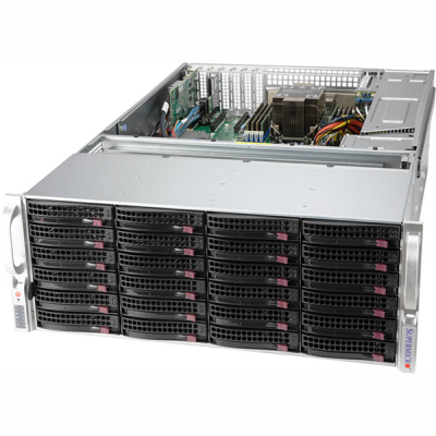 Supermicro SuperStorage 4U Server 540P-E1CTR36H noCPU(1)3rd Gen Xeon Scalable/TDP 270W/ no DIMM(8)/ 3908RAID HDD(36)LFF+ opt. 2SFF/ 2x10GbE/ 4xLP/ 2x1200W